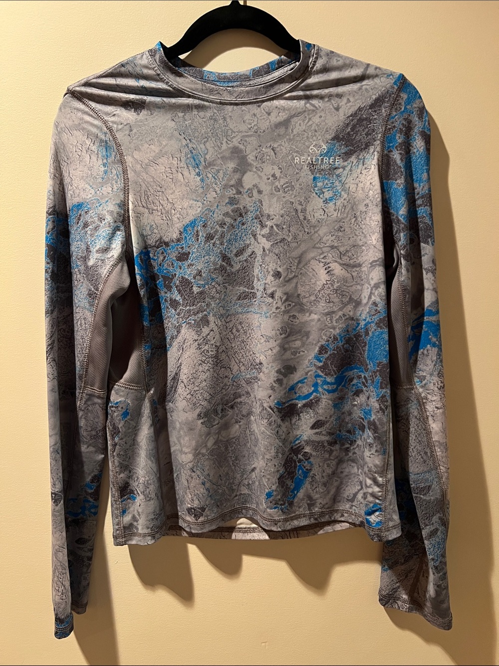 Realtree Gray & Blue Camo Long Sleeve Performance Top